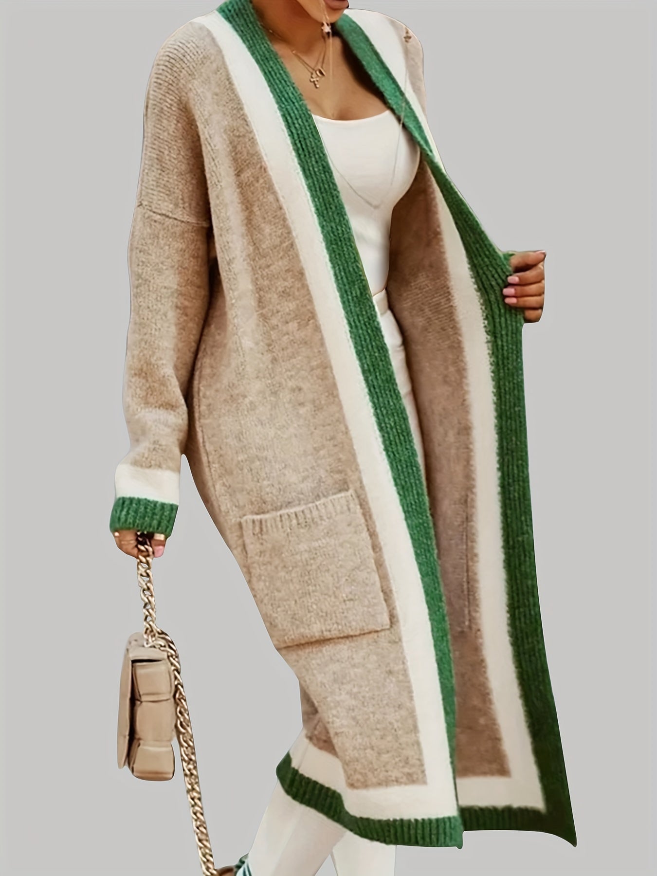 Krohn-e | Lange Strickcardigan Vintage Inspiration mit Herbstlichen Akzenten