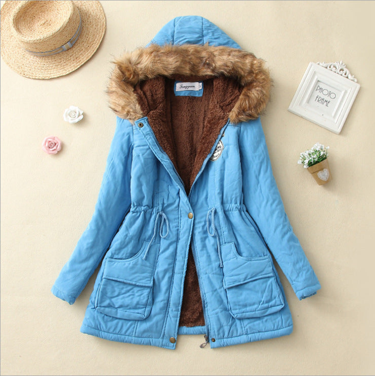Damen gesteppte Winterjacke mit abnehmbarem Kunstfellkragen und praktischen aufgesetzten Taschen Krohn-e