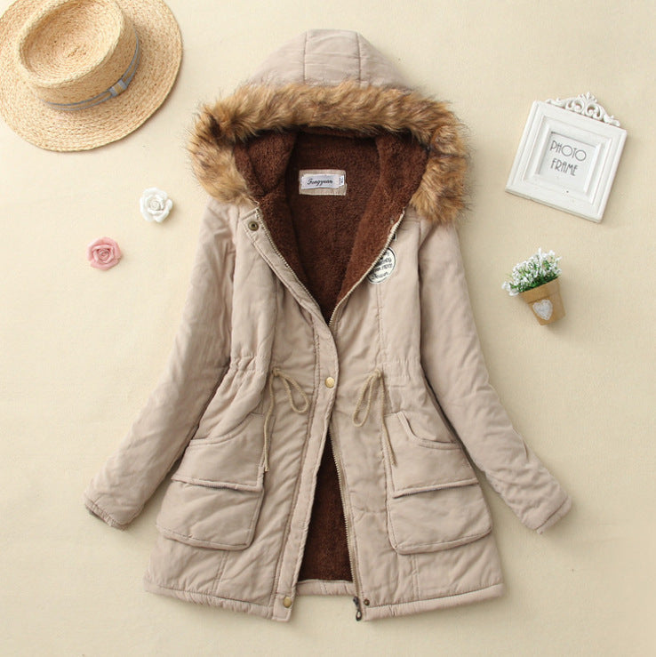 Damen gesteppte Winterjacke mit abnehmbarem Kunstfellkragen und praktischen aufgesetzten Taschen Krohn-e