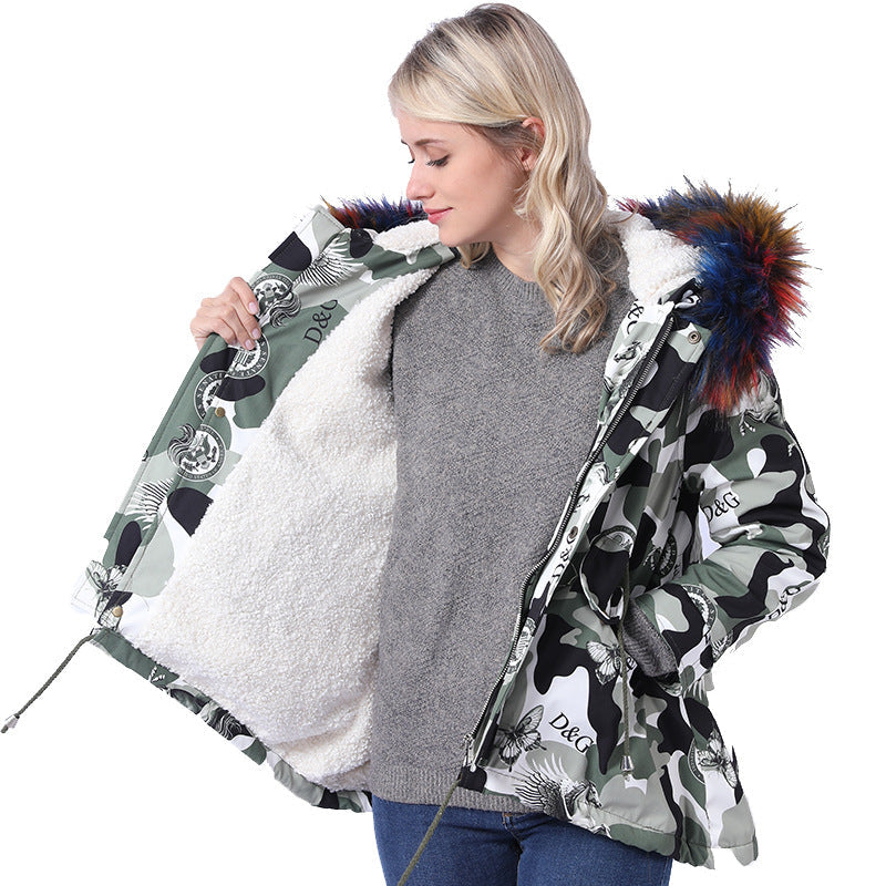 Damen Winterjacke mit abnehmbarer Kunstpelzkapuze und praktischen Taschen Krohn-e