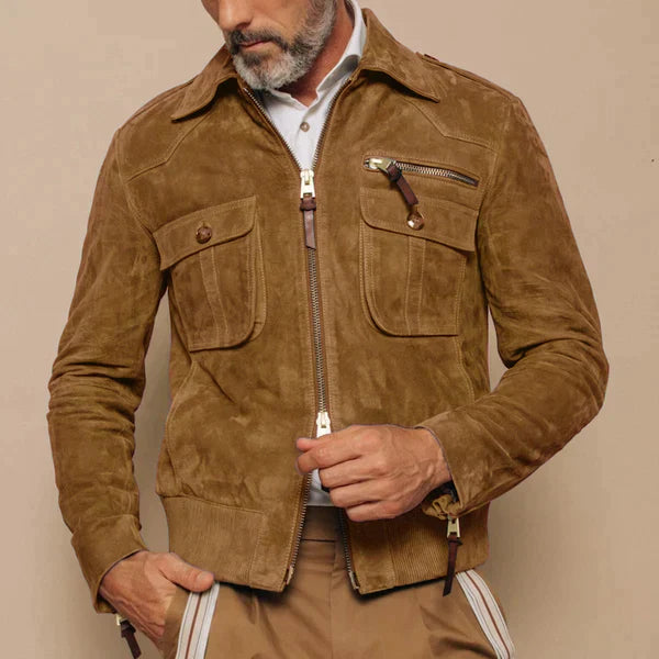 Krohn-e | Herren Retro Reversjacke Aus Wildleder