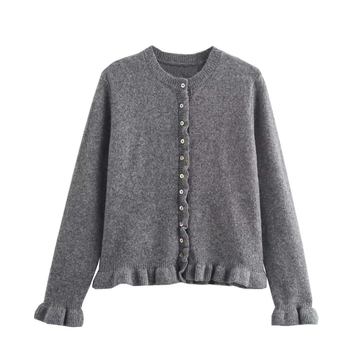 Krohn-e | Damen-Cardigan mit Knöpfen, schickes Lagen-Oberteil