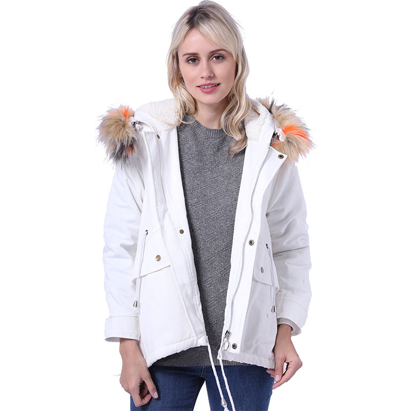 Damen Winterjacke mit abnehmbarer Kunstpelzkapuze und praktischen Taschen Krohn-e
