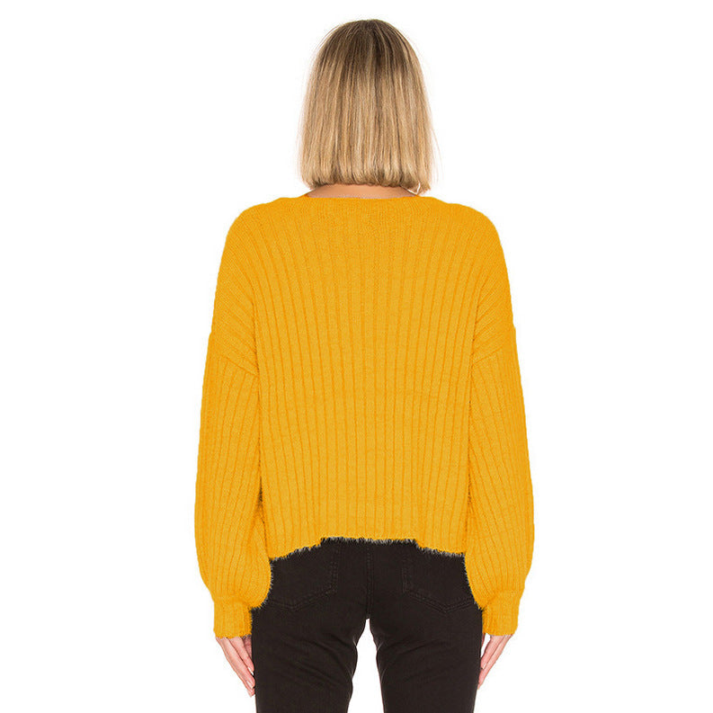 Damen modischer Strickpullover mit überschnittenen Ärmeln und feiner Rippstruktur Krohn-e