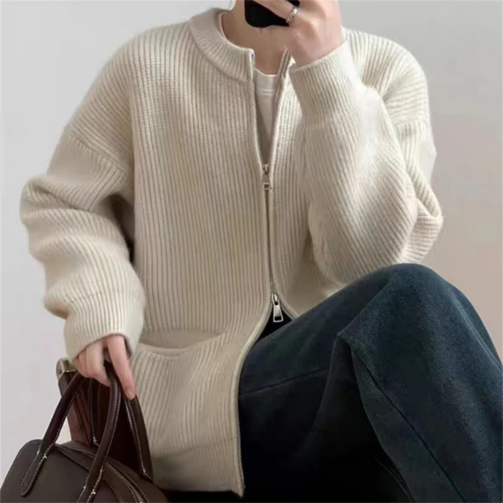 Krohn-e | Reißverschluss-Cardigan für Damen in Übergröße Komfort