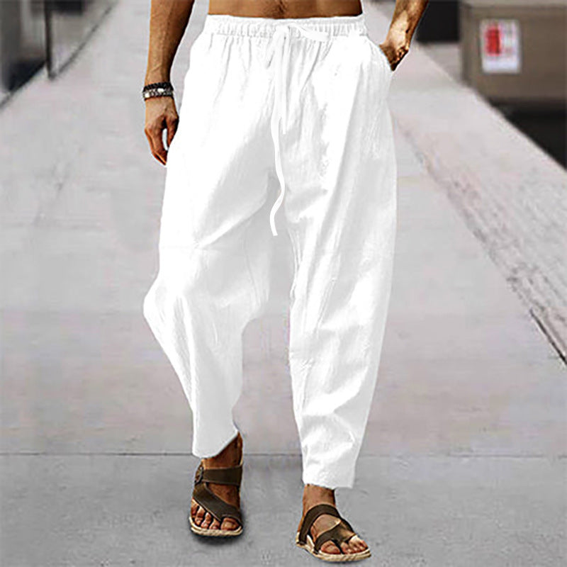 Titus Herren Baumwoll-Leinen Strandhose