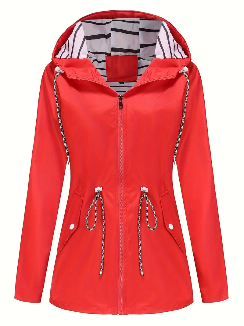 Krohn-e | Regenjacke - Wasserdicht mit Kapuze - Verstellbare Passform - Praktische Taschen
