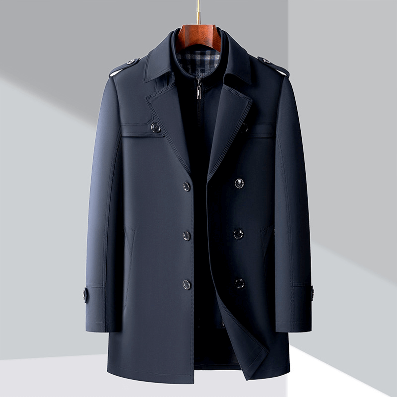 Krohn-e | Herren Doppelreiher Trenchcoat