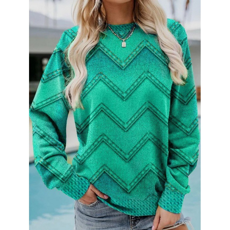 Krohn-e | Lässiges Sweatshirt mit Zigzag-denimlook Weich und Trendy Perfekt für Den Alltag