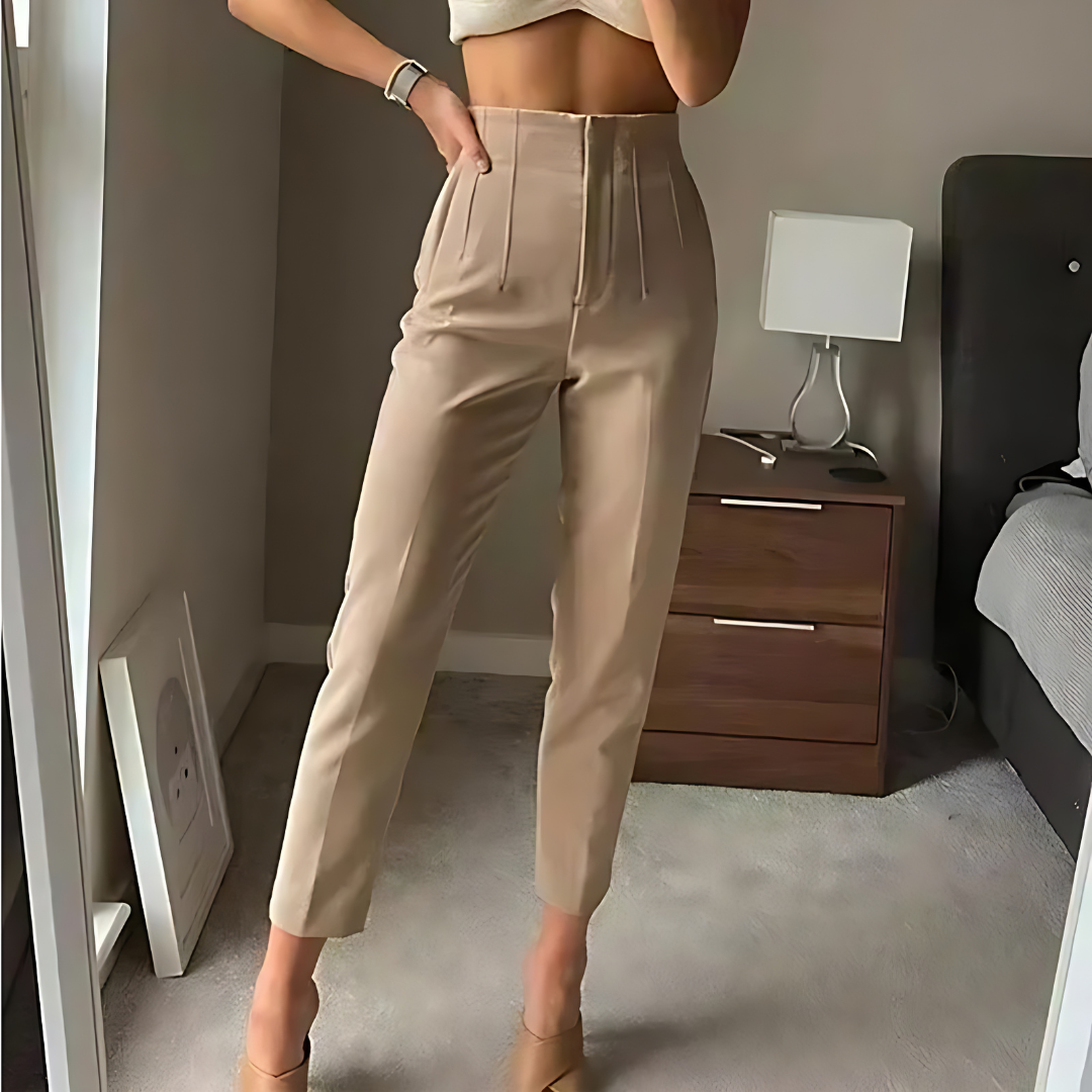Damens Hose mit hoher Taille - Traf Fashion