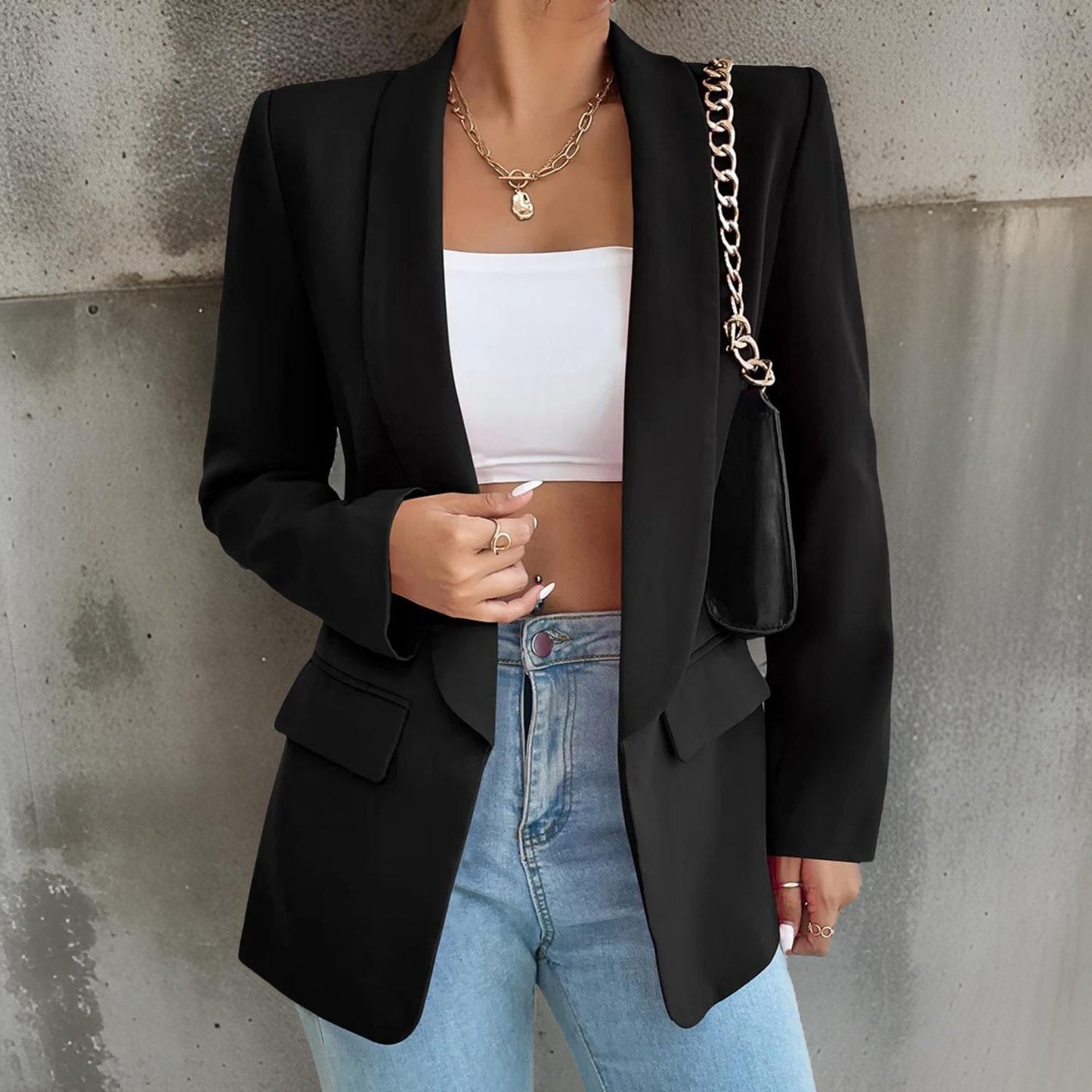 Krohn-e | Stylischer Damenblazer Aus Polyester-Baumwolle