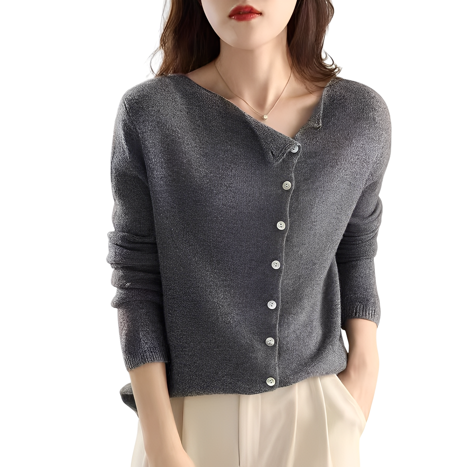Krohn-e | Casual Strickjacke mit langen Ärmeln aus Wolle