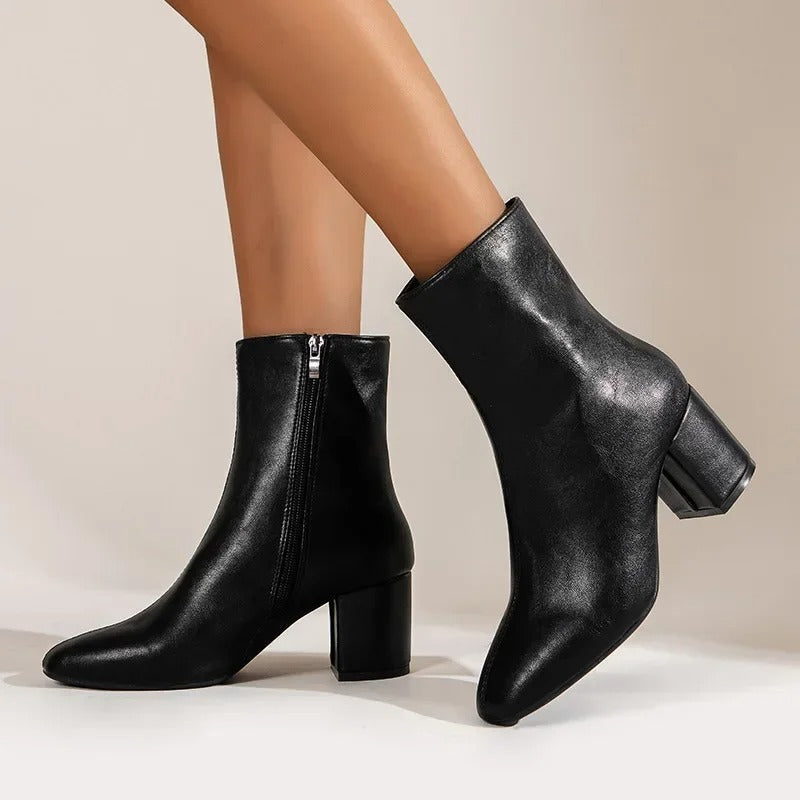 Krohn-e | Bequeme Damen Stiefeletten mit Absatz
