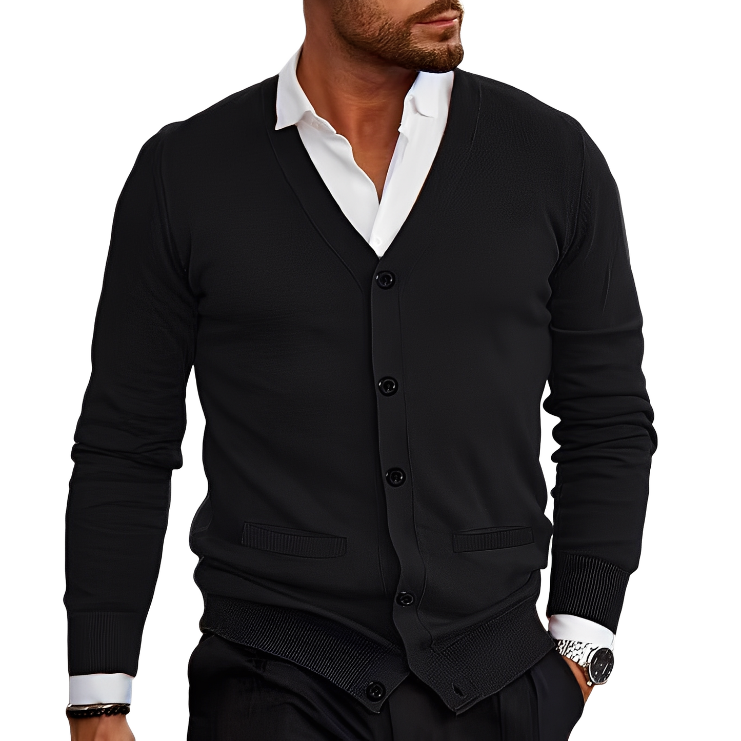 Krohn-e | Lässiger, einfacher Cardigan für Männer
