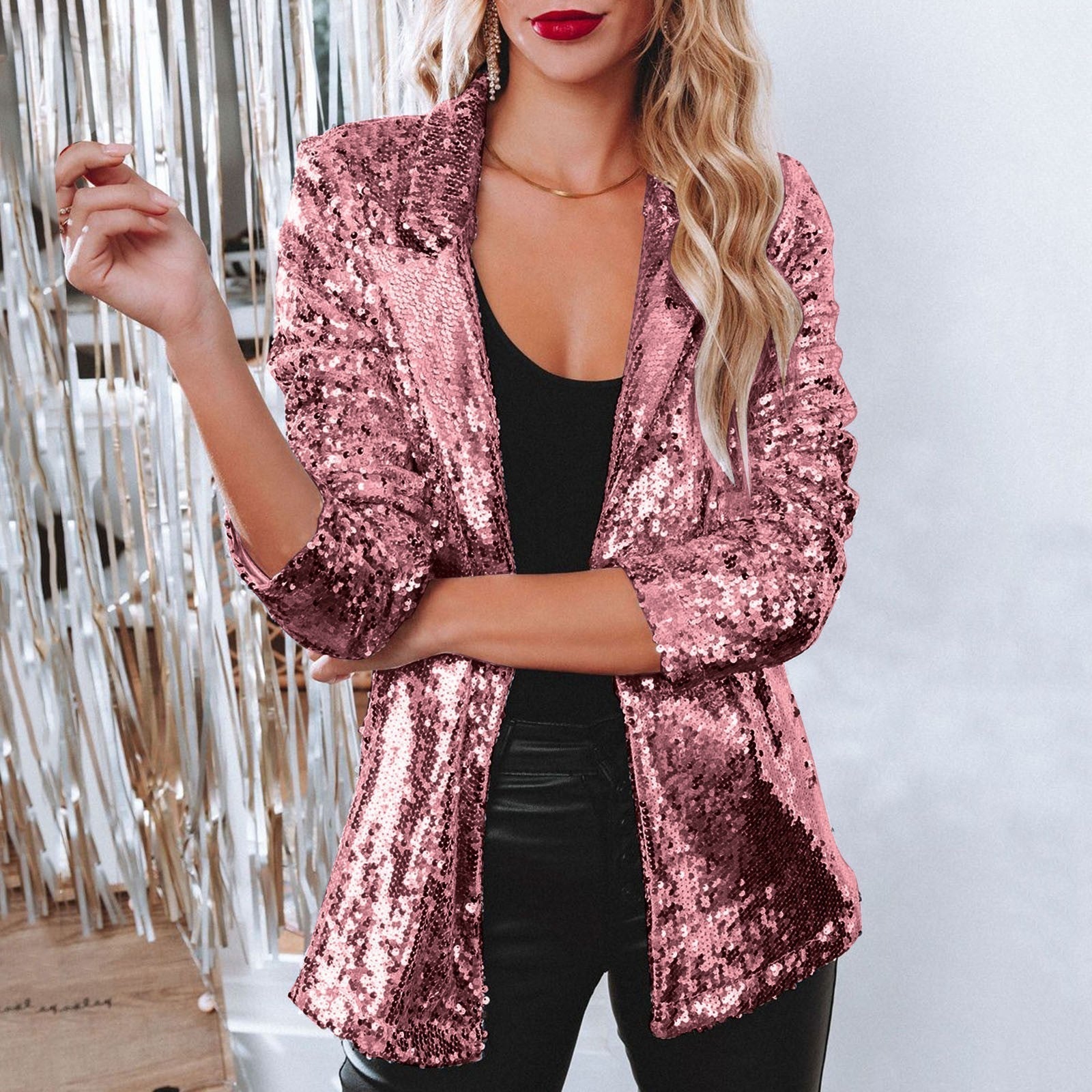 Krohn-e | Glänzender Pailletten-Blazer für Frauen