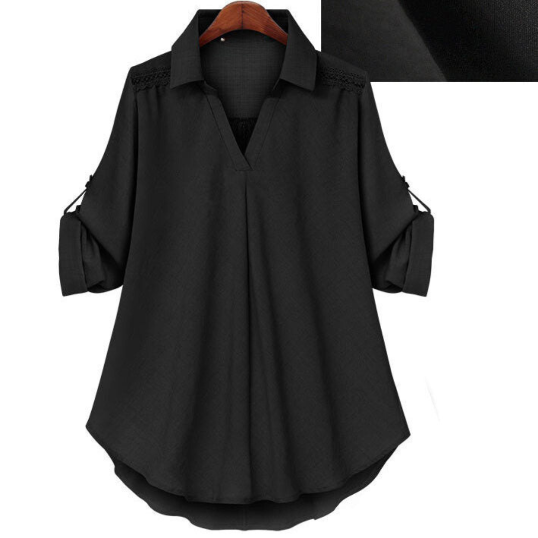 Lässiges Annika Shirt mit V-Ausschnitt im Streetstyle