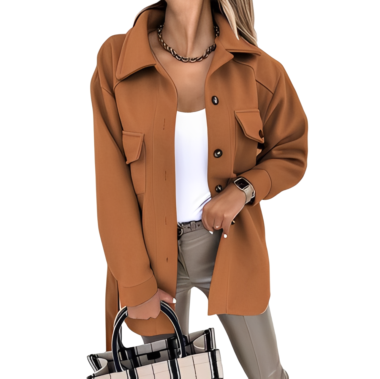 Krohn-e | Elegante Reversjacke mit Knöpfen für Damen