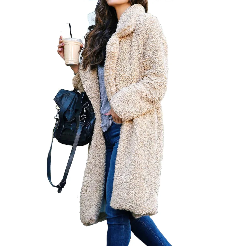 Elegante Teddyfleece Jacke für Damen Catharina | Warmer Kurzmantel mit hohem Kragen