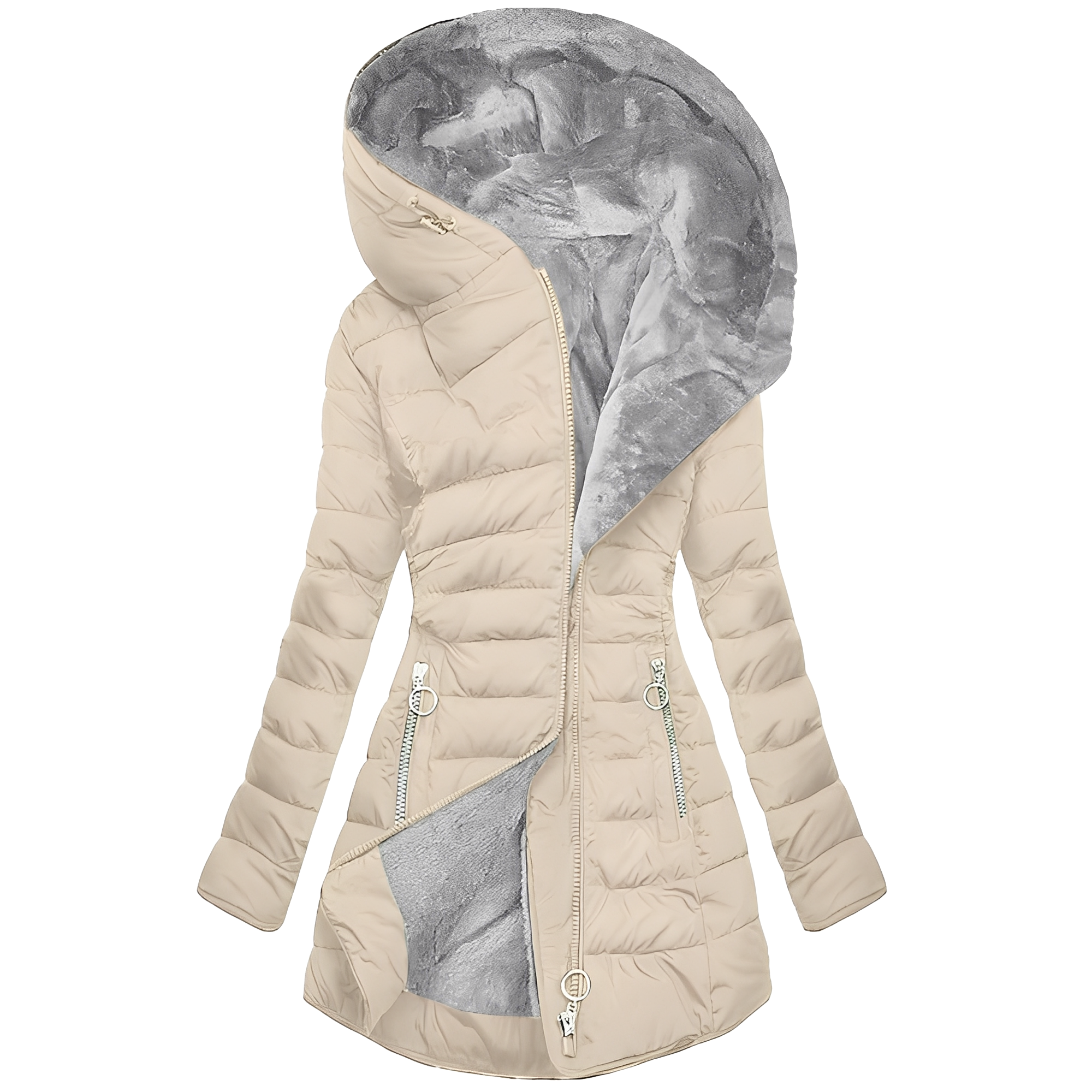 Krohn-e | Warmer Plüschmantel mit Kapuze für Frauen