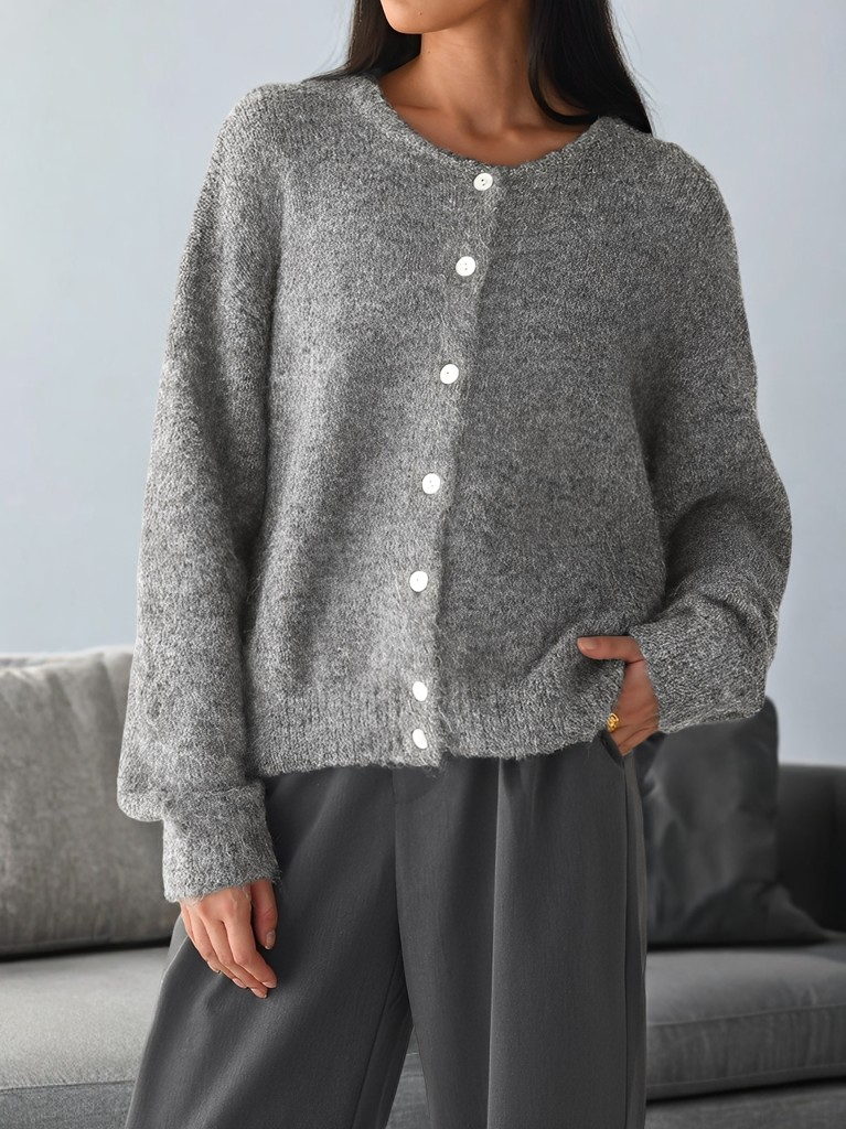 Krohn-e | Vintage Wollmantel mit Knöpfen für Frauen