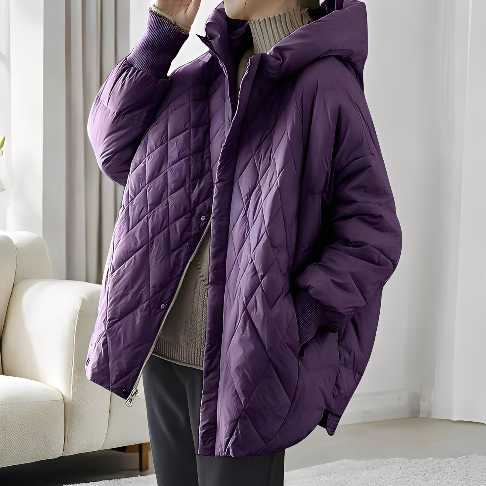Krohn-e | Lässiger Winter-Daunenmantel mit Reißverschluss für Damen