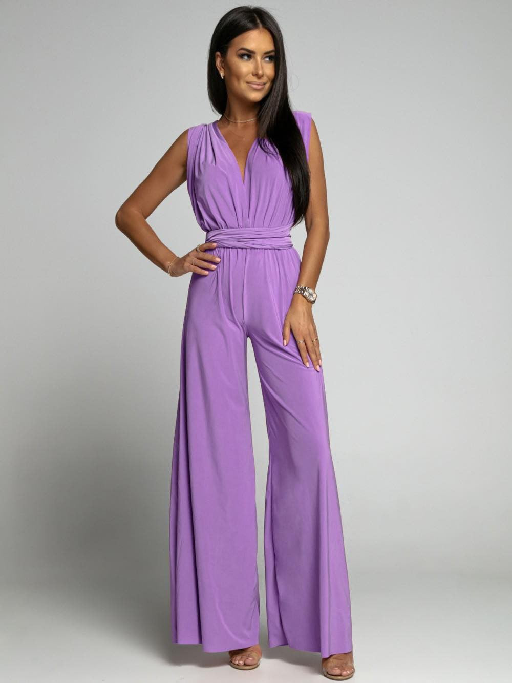 FlairFashion V-Neck Sleeveless Jumpsuit