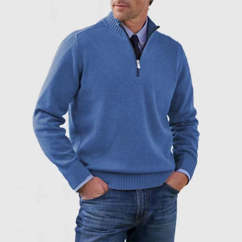 Krohn-e | Herrenpullover Mit Halbem Reißverschluss