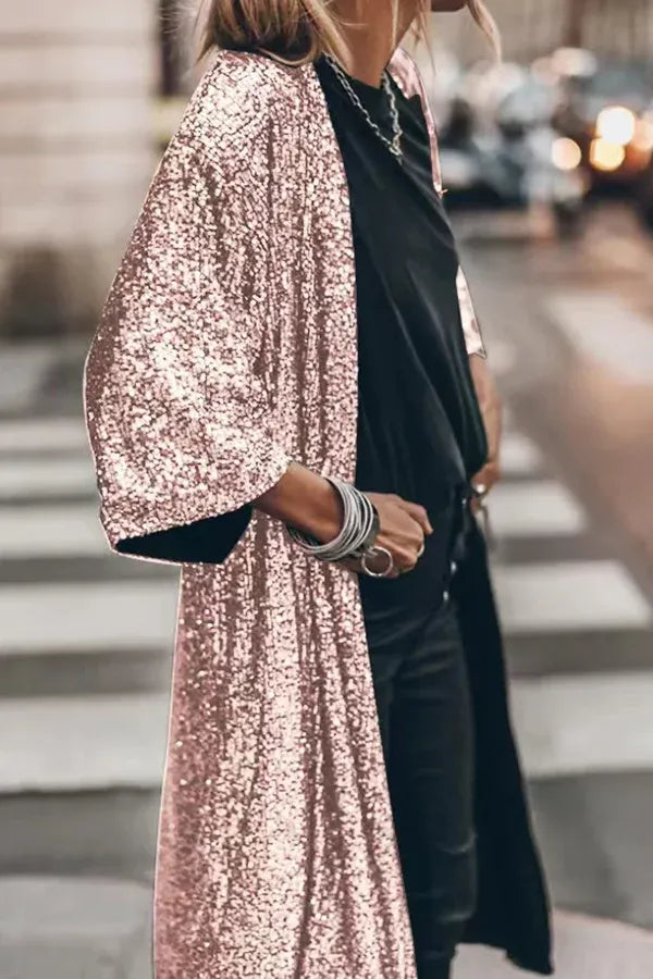 Krohn-e | Glamour Kimono aus Pailletten mit Schlüsselloch