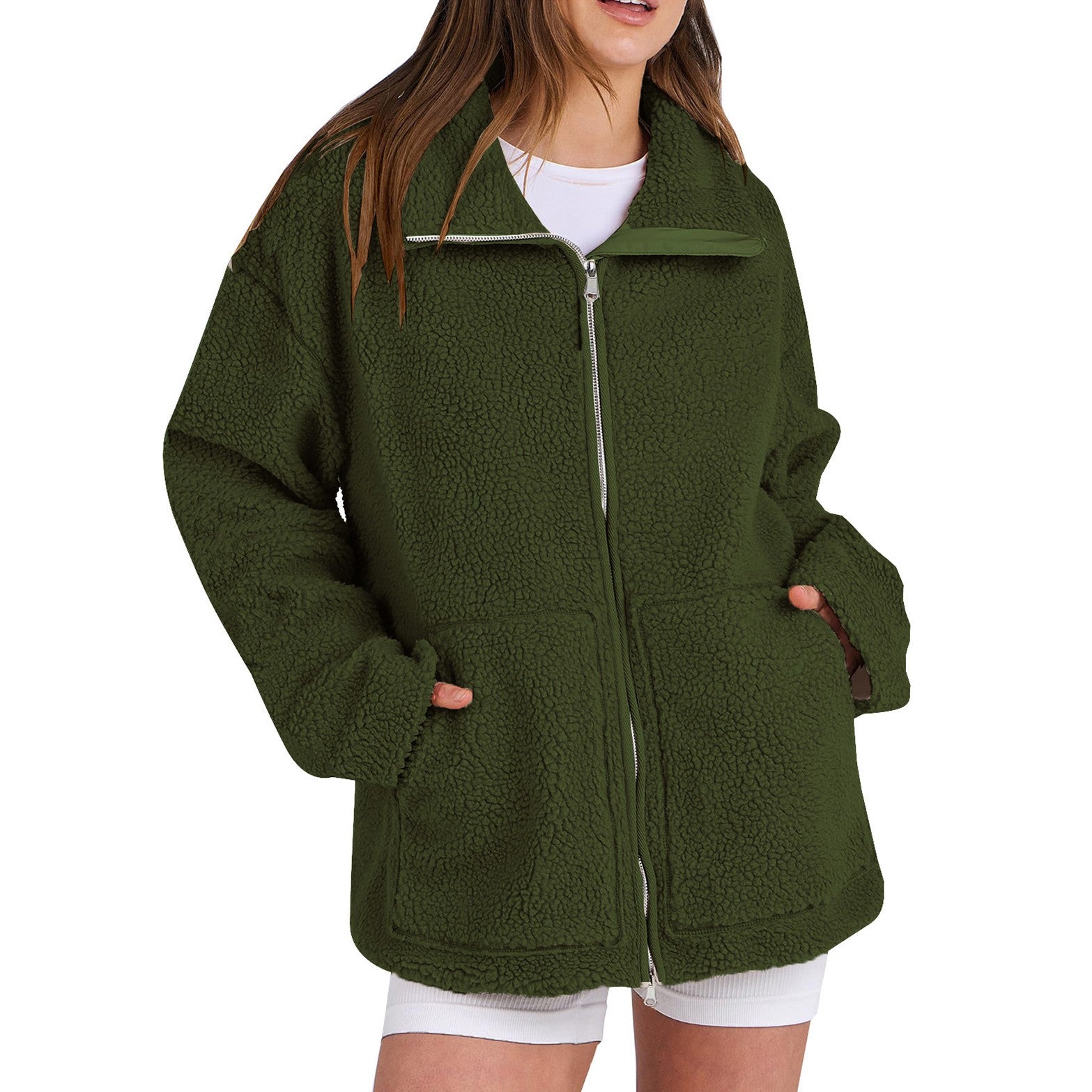Krohn-e | Locker Wollmantel mit Rollkragen für Damen