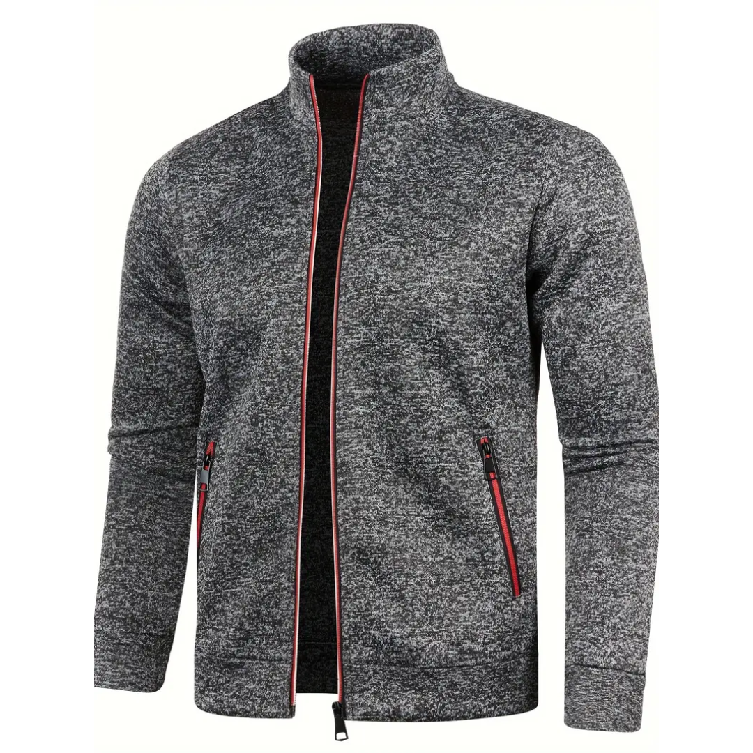Jonas | Herren Sweatjacke Stehkragen Vollreißverschluss Melange