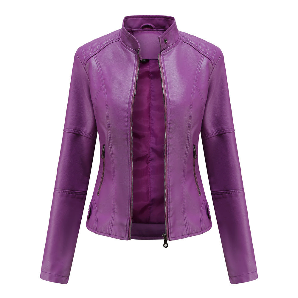 Krohn-e | Stylische, Slim Fit Lederjacke für Frauen