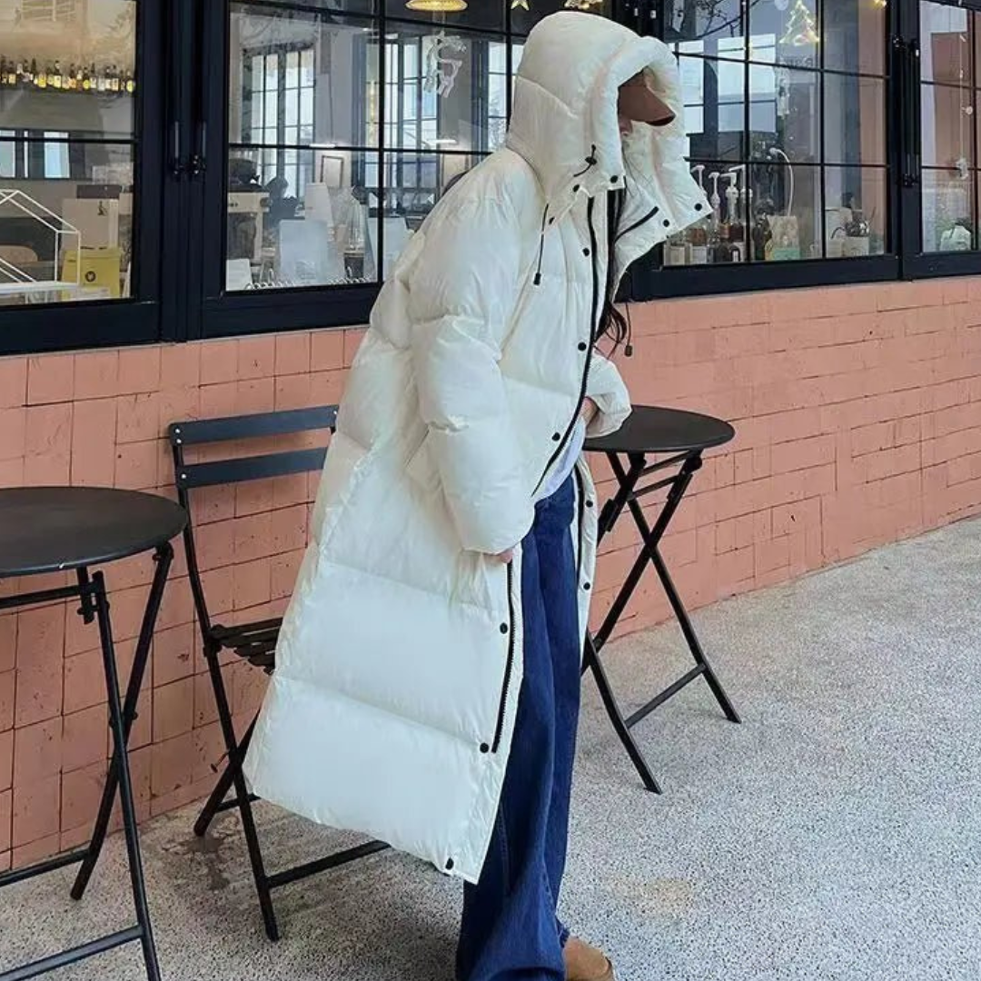 Krohn-e | Lange Winter Puffer Daunen Jacke - Kapuze