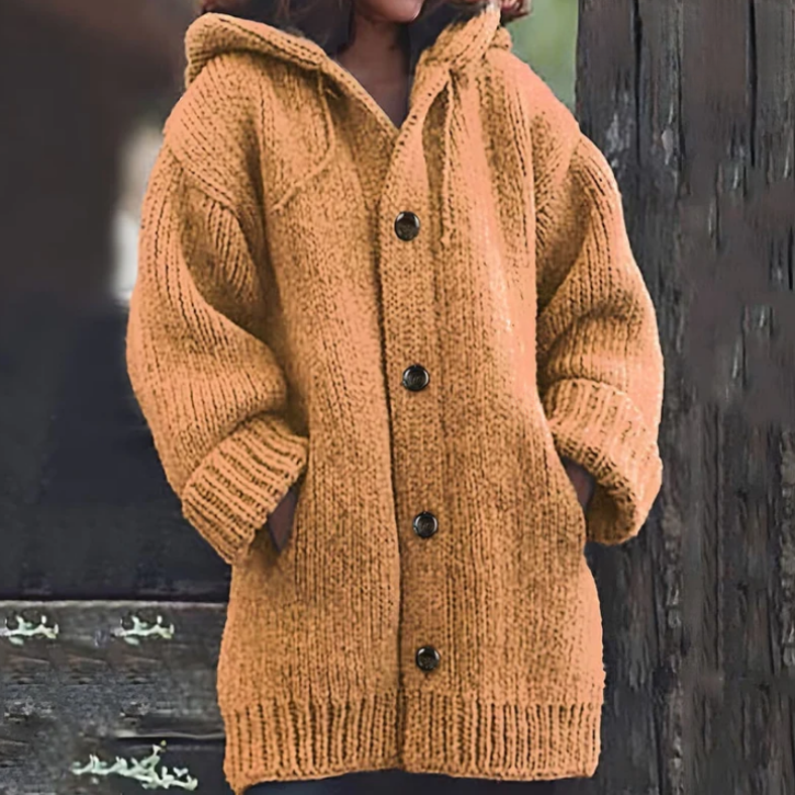 Krohn-e | Gestrickte Damenjacke Mit Kapuze