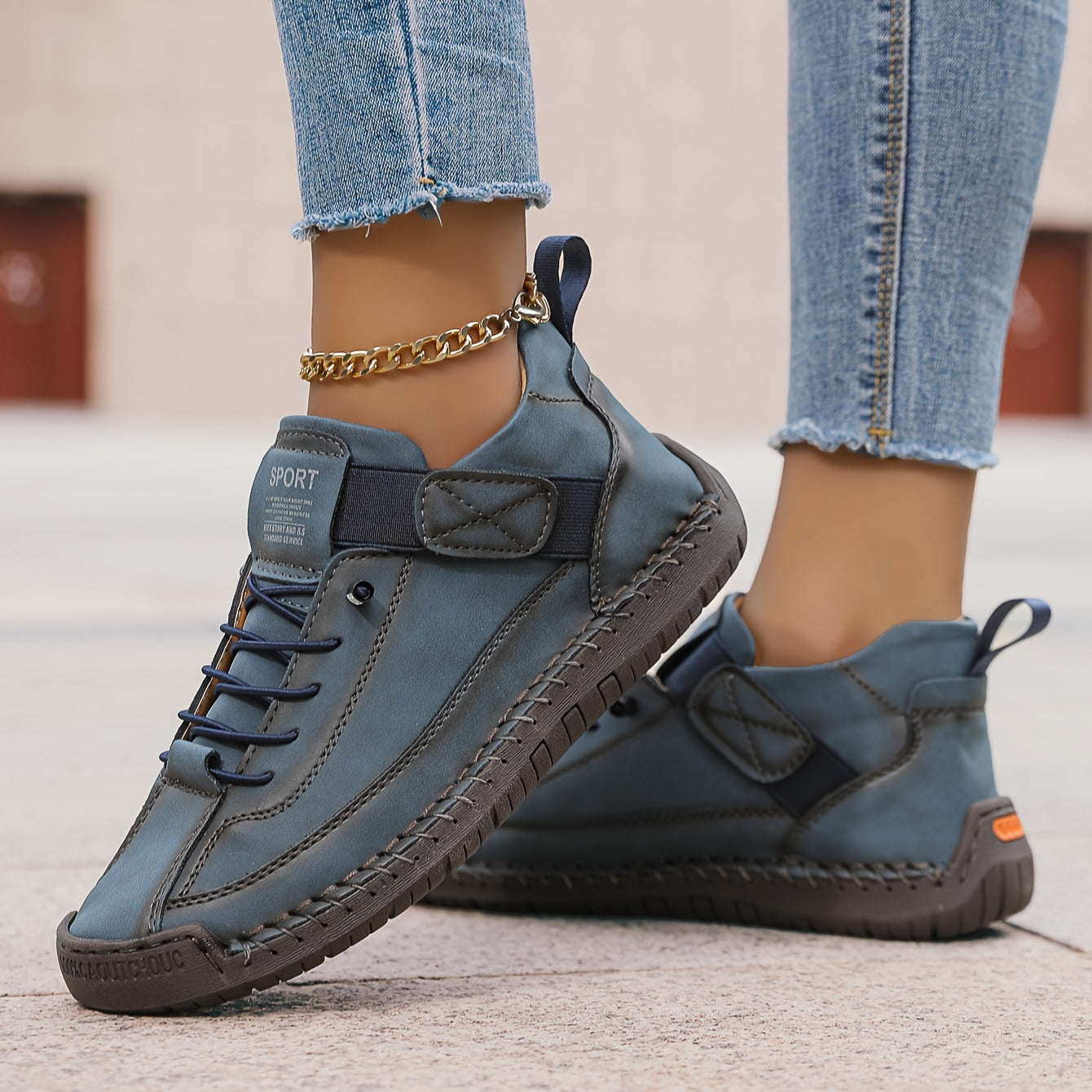 Lotte | Damen-Flachschuhe mit Schnürung und Klettverschluss