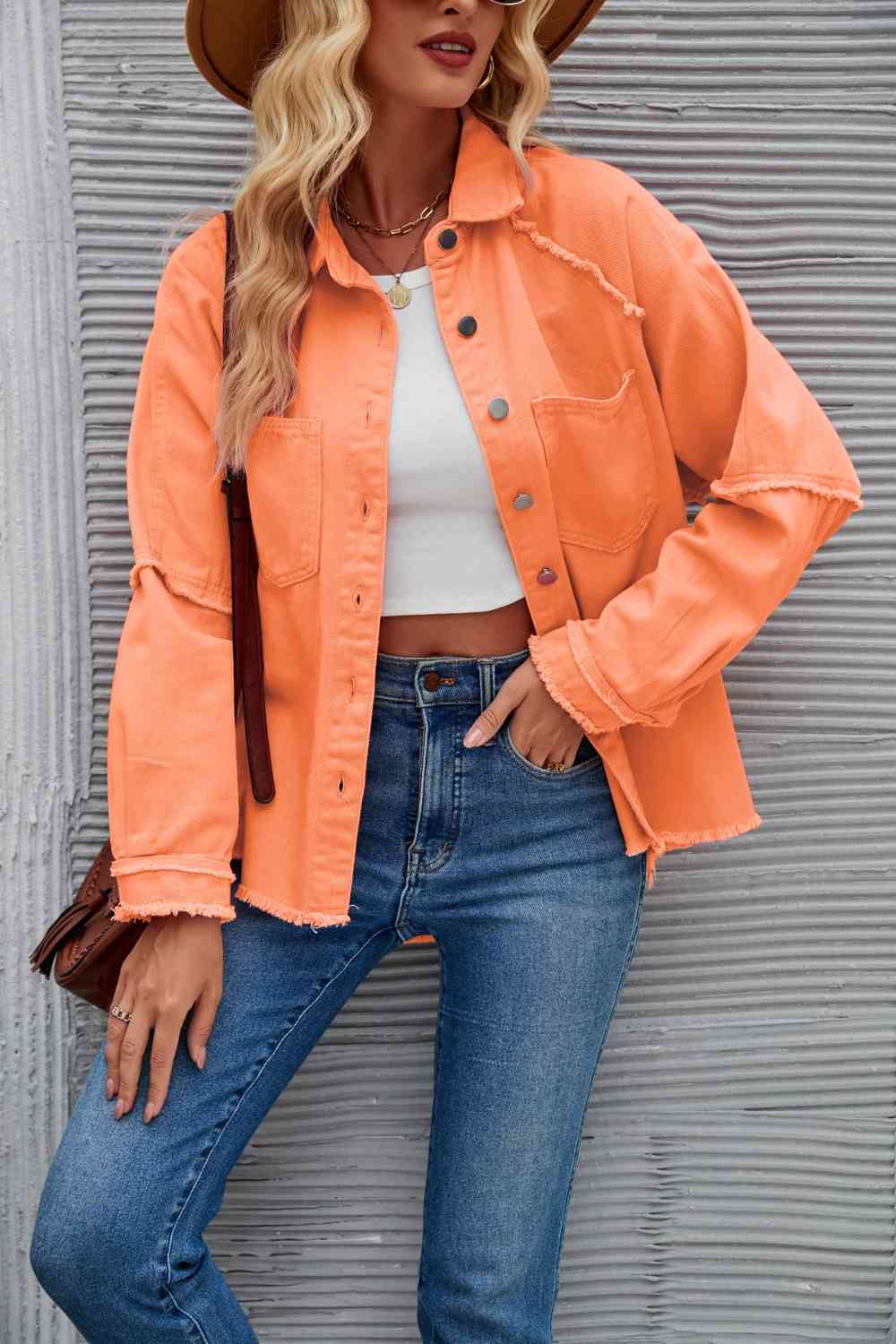 Krohn-e | Raw Hem Kragen Denimjacke