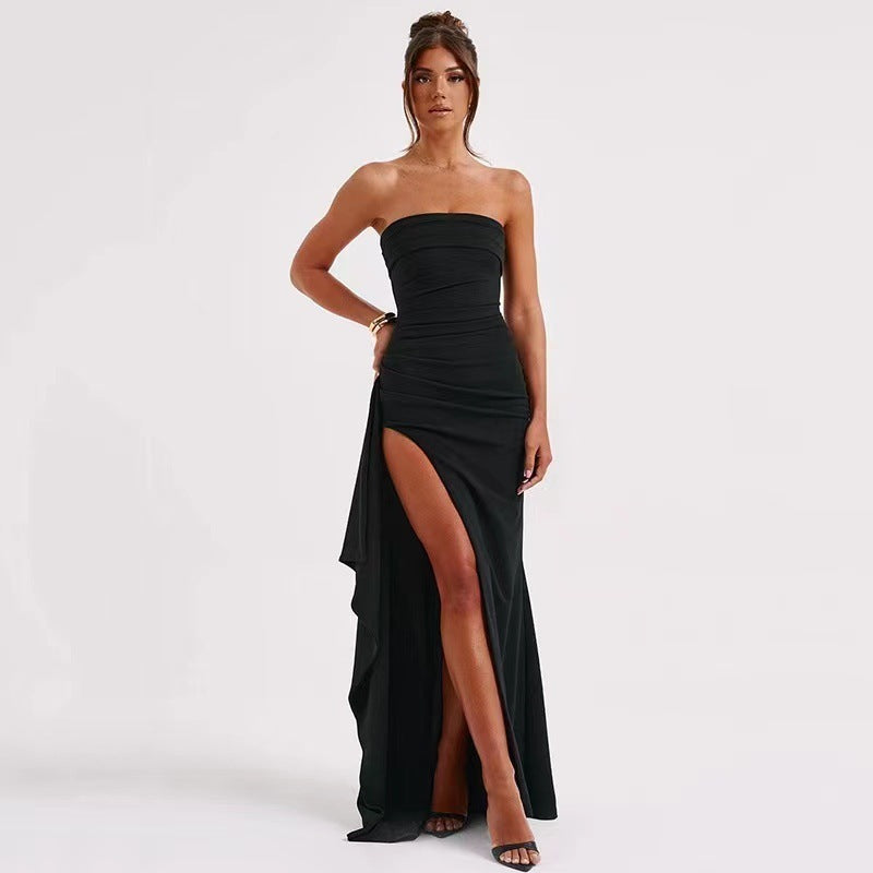 Fudus Neckline-less High-Slit Dress