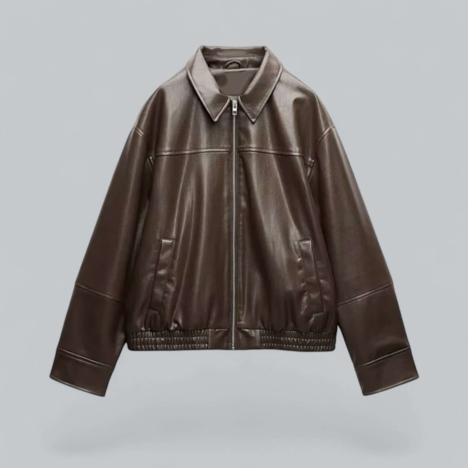 Krohn-e | Damen Vintage Stil Kunstlederjacke