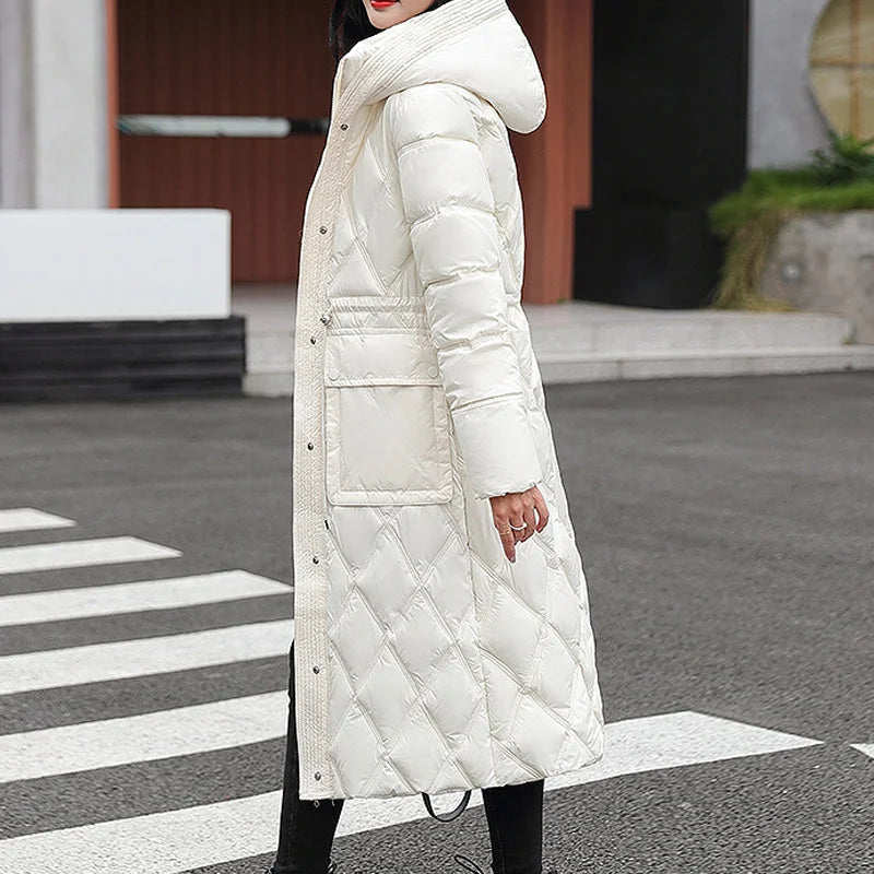 Krohn-e | Winter Lange Gefütterte Jacke für Damen Ideal für Kaltes Wetter