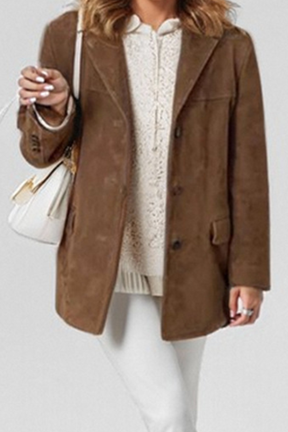 Krohn-e | Vintage Café Jacke mit Revers, Klappentaschen und Knöpfen