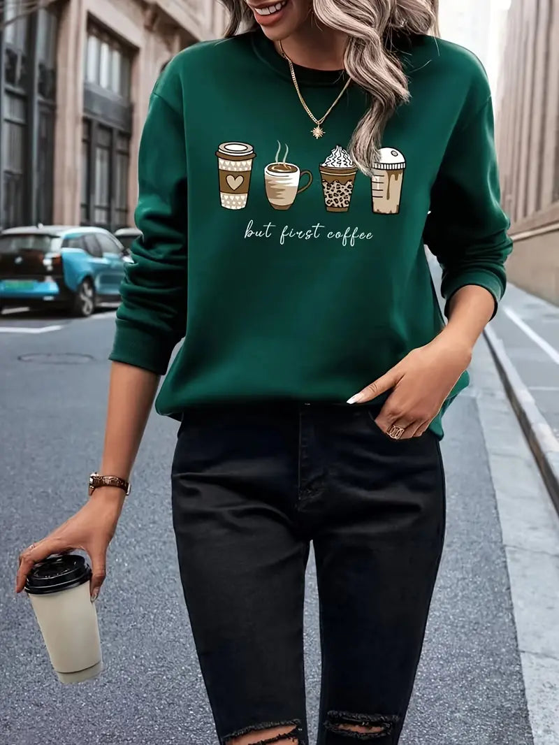 Kaffee-Sweatshirt für Damen von Fudus
