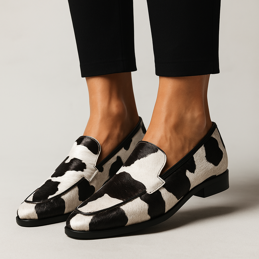 KROHN-E Damen Moderne Loafer elegantes Design schwarz
