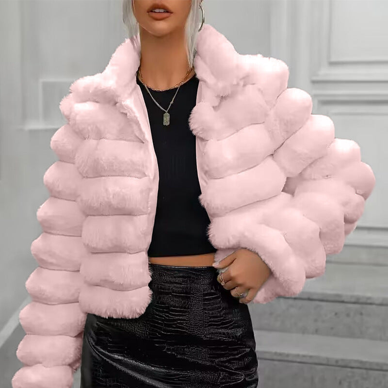 Krohn-e | Kurzmantel aus eleganter Kunstpelz für Damen