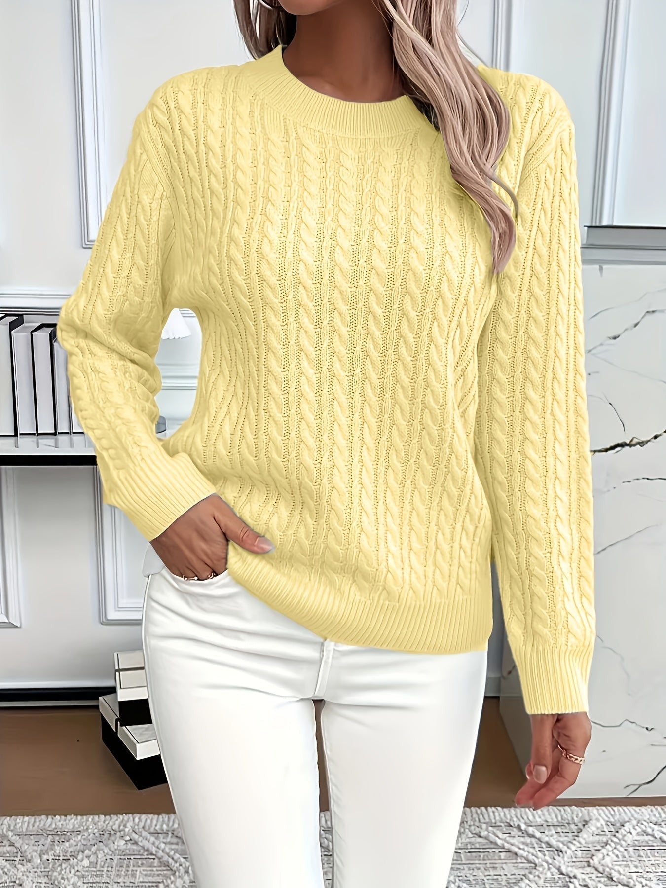 Krohn-e | Eleganter Kabelstrickpullover mit Strukturmuster