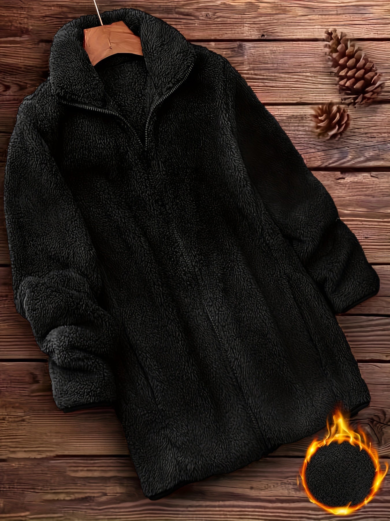 Krohn-e | Plüschjacke Polyester Weich und Warm