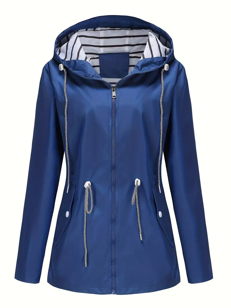Krohn-e | Regenjacke - Wasserdicht mit Kapuze - Verstellbare Passform - Praktische Taschen