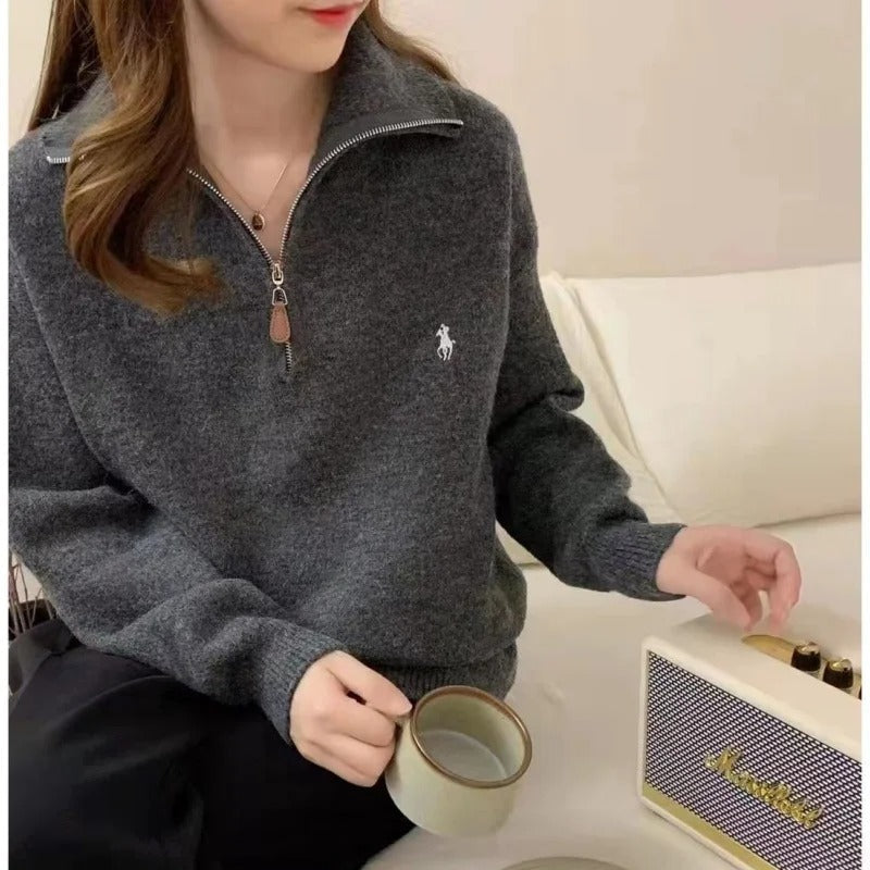 Krohn-e | Bequemer Pullover mit Reißverschluss