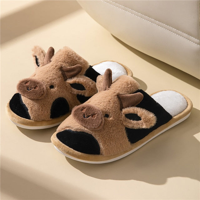 Krohn-e | Bequeme Damen Hausschuhe mit Tiermuster