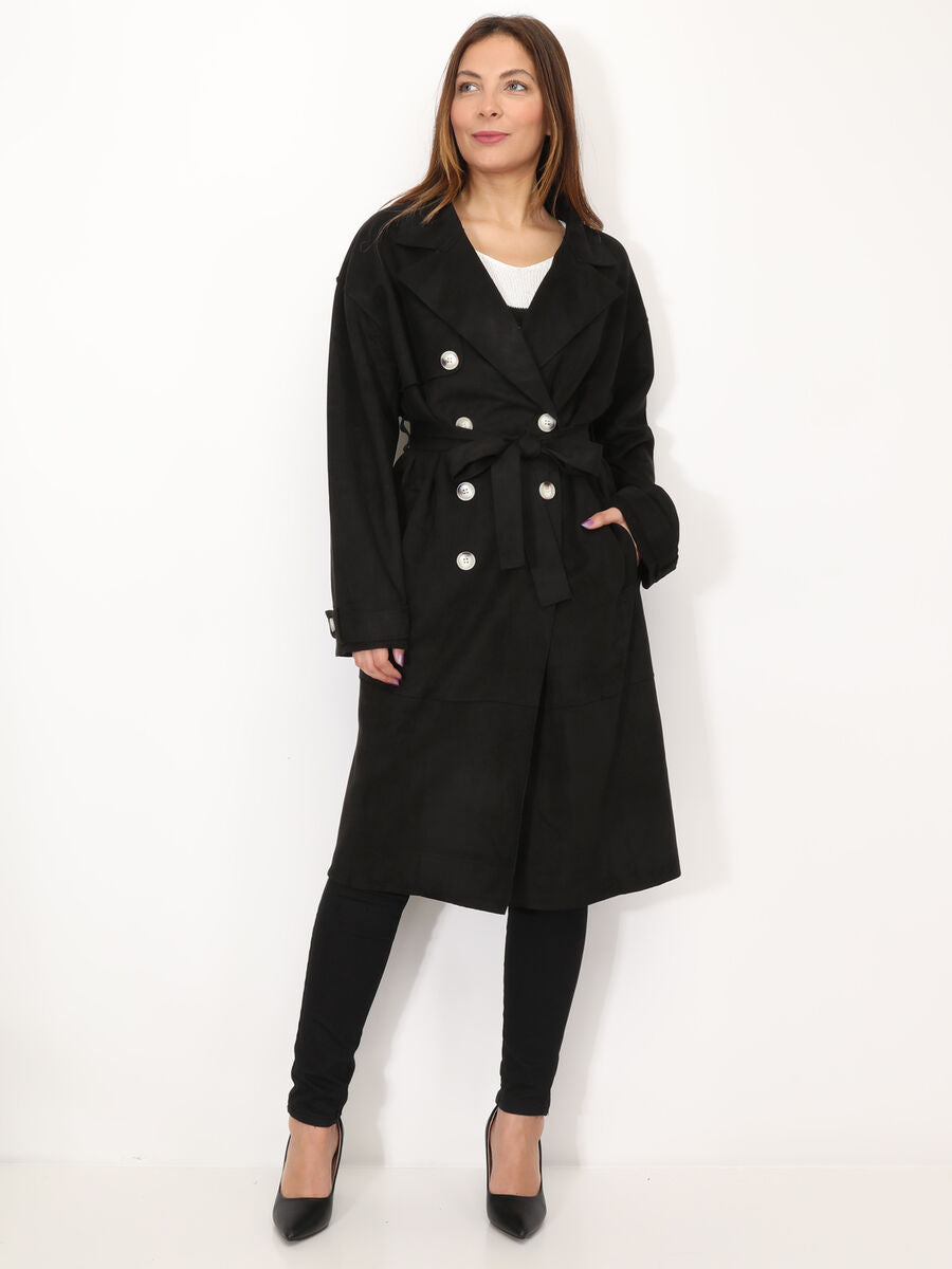 Edler Wildleder-Trenchcoat für den Winter – Modell Ada