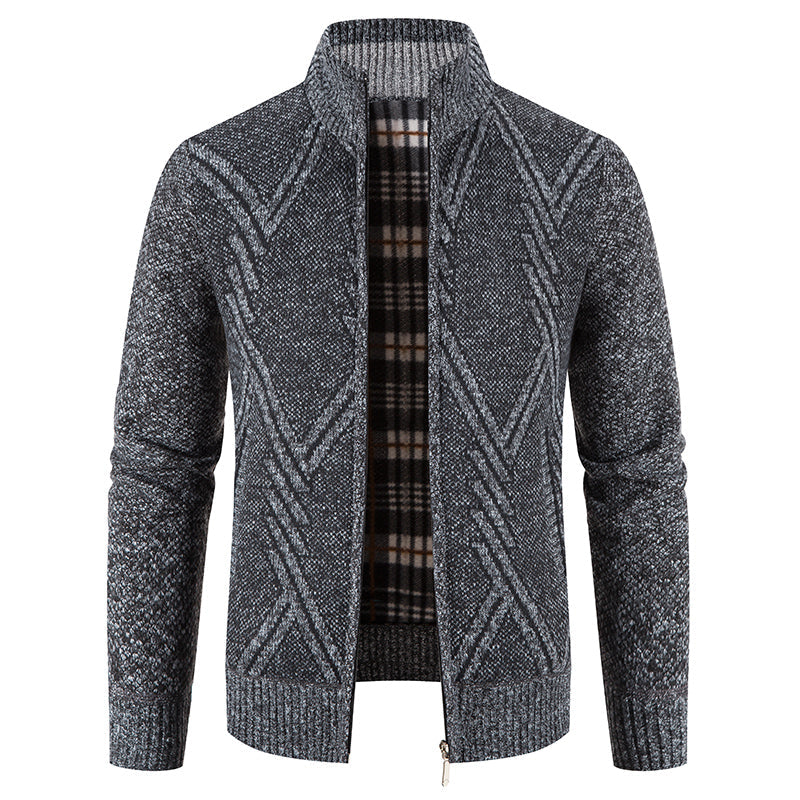 Sweatshirt mit Reißverschluss und karierte Innenfutter aus Ume-Baumwolle