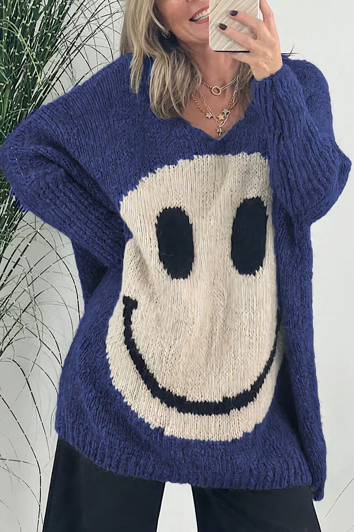 Krohn-e | Sweater - Oversized Smiley Strickpullover